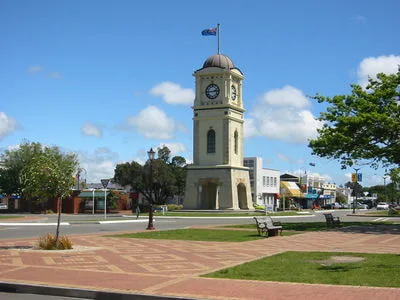 Feilding Clock Tower with replicated fibreglass architectural details