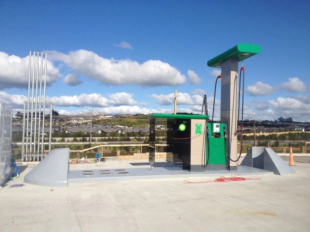 Fibreglass canopy installed at a BP truck stop